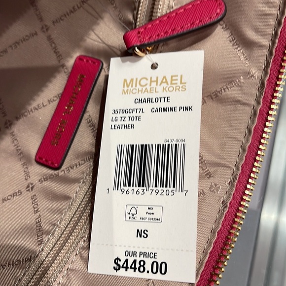 MICHAEL KORS Charlotte Large Leather Top-Zip Tote
Carmine Pink - Picture 11 of 16